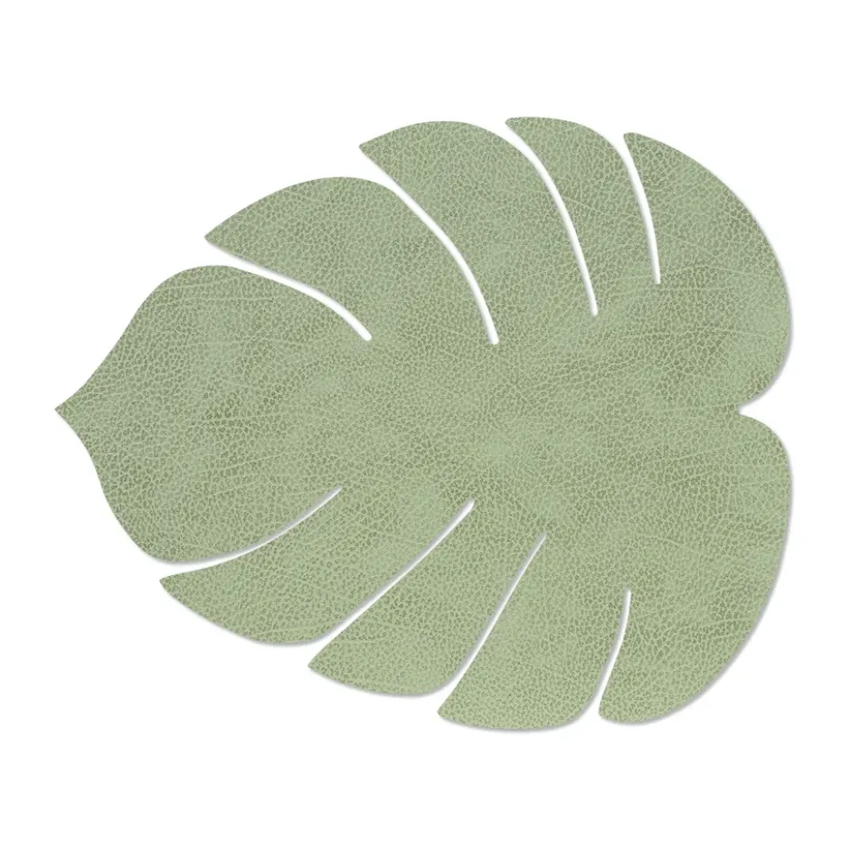 Monstera Leaf Hippo bordstablett L, Olivgrön