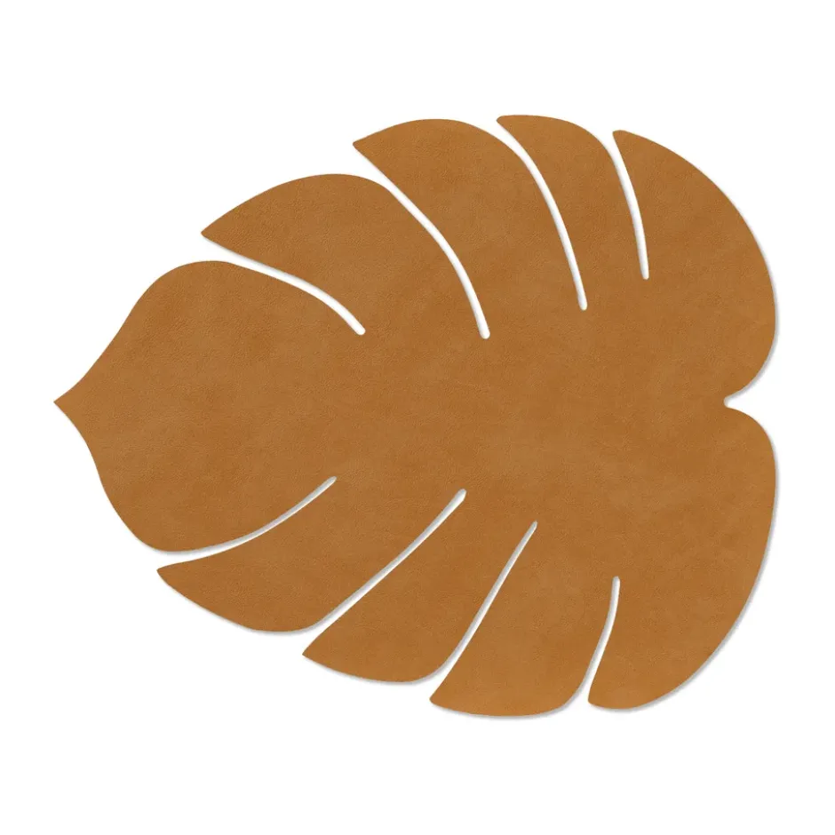 Monstera Leaf Nupo bordstablett L, Burned curry