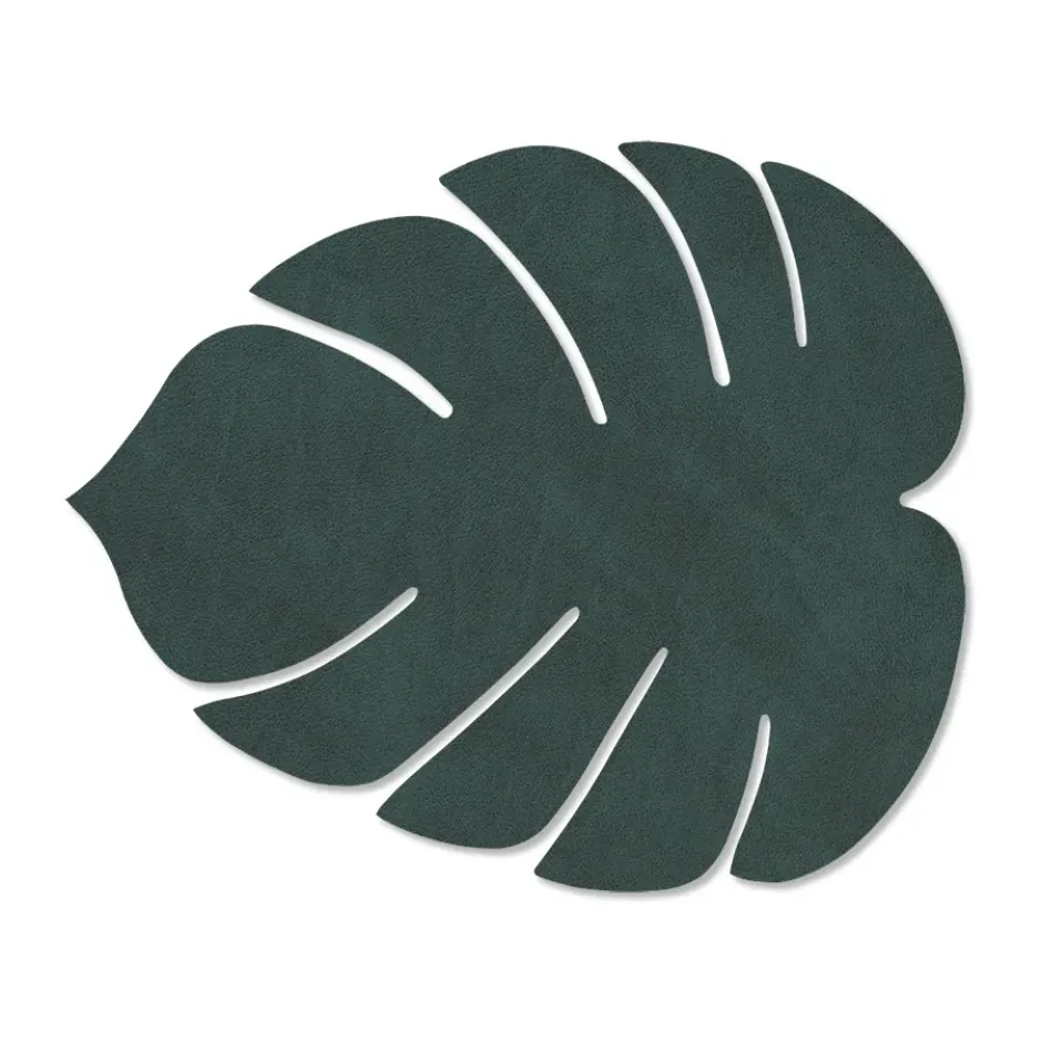Monstera Leaf Nupo bordstablett S, Mörkgrön