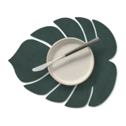 Monstera Leaf Nupo bordstablett S, Mörkgrön