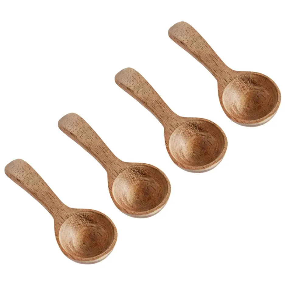 Muubs teak saltsked 4-pack, Natur