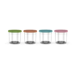 Ninja CREAMi behållare med lock 4-pack 470 ml NC300-serien (NC300/NC301/NC302), Blå/rosa/grön/brun