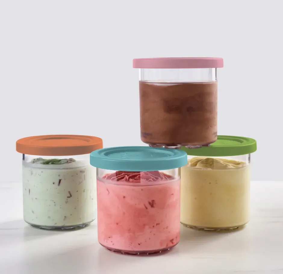Ninja CREAMi behållare med lock 4-pack 470 ml NC300-serien (NC300/NC301/NC302), Blå/rosa/grön/brun