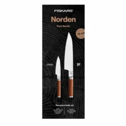 Norden kockkniv + grönsakskniv knivset 2 delar, Rostfritt stål-björk