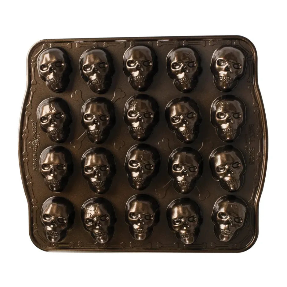 Nordic Ware Skull Bites bakform, Brons