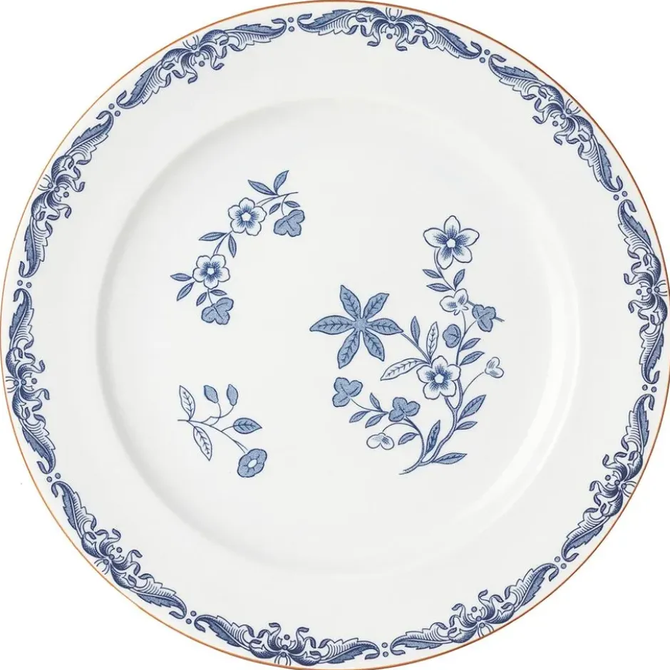 Ostindia tallrik flat, Blå, Ø21 cm