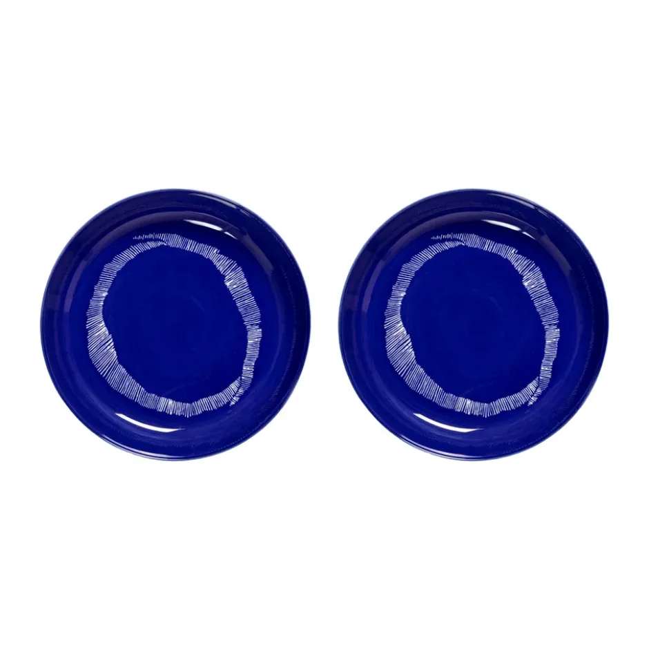 Ottolenghi Feast djup tallrik Ø22 cm 2-pack, Dark blue stripes-white