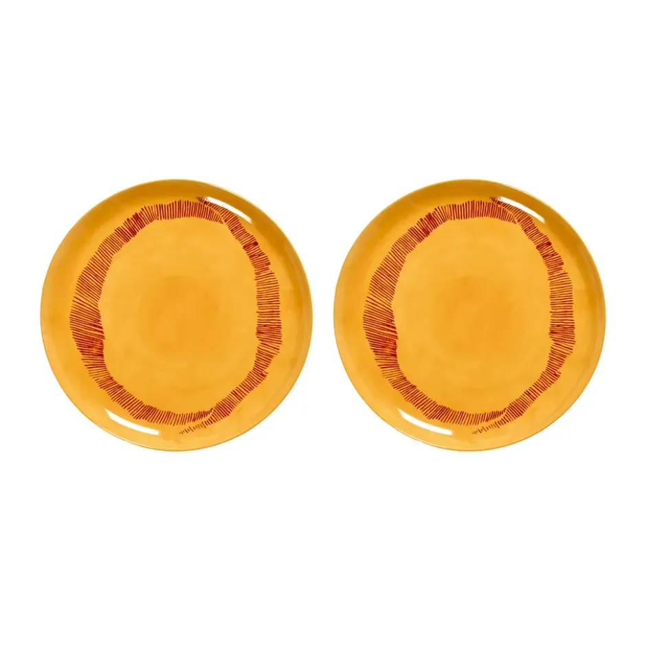 Ottolenghi Feast tallrik L Ø26,5 cm 2-pack, Yellow stripes-red