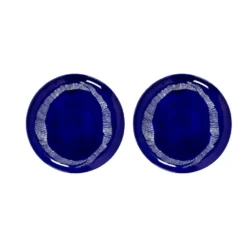 Ottolenghi Feast tallrik L Ø26,5 cm 2-pack, Dark blue stripes-white