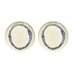 Ottolenghi Feast tallrik L Ø26 cm 2-pack, White stripes-blue