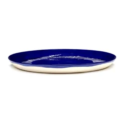 Ottolenghi Feast tallrik M Ø22,5 cm 2-pack, Dark blue stripes-white