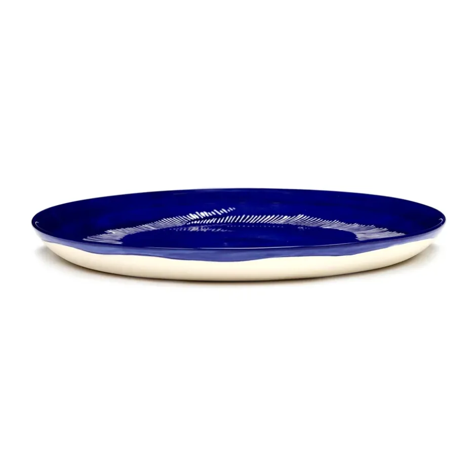 Ottolenghi Feast tallrik M Ø22,5 cm 2-pack, Dark blue stripes-white