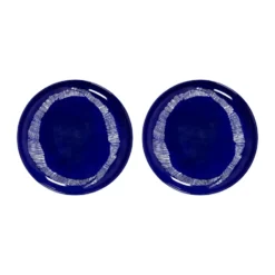Ottolenghi Feast tallrik M Ø22,5 cm 2-pack, Dark blue stripes-white