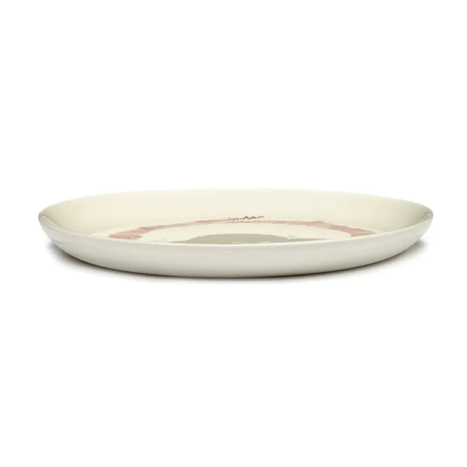 Ottolenghi Feast tallrik S Ø19 cm 2-pack, White stripes-red