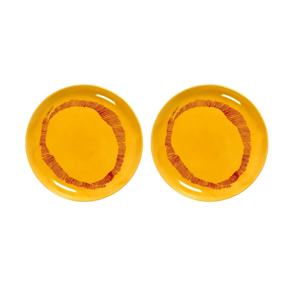 Ottolenghi Feast tallrik S Ø19 cm 2-pack, Yellow stripes-red