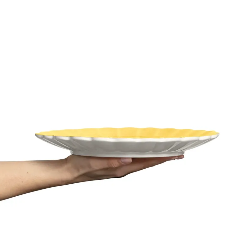Oyster tallrik 28 cm, Gul