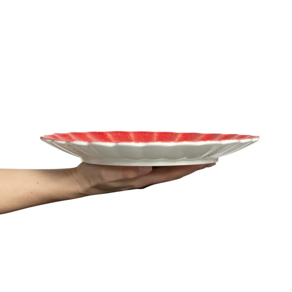 Oyster tallrik 28 cm, Röd