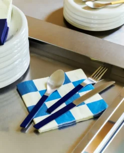 Pattern Dinner Check servett 40x40 cm 20-pack, Off white-blues M