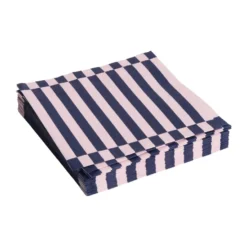 Pattern Lunch Stripe servett 33x33 cm 20-pack, Light pink-dark blue pillar