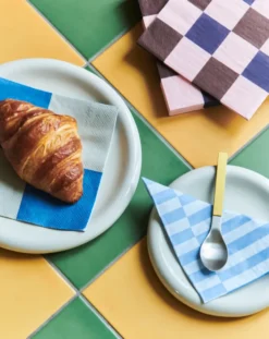 Pattern Lunch Stripe servett 33x33 cm 20-pack, Light blue-dusty blue pillar