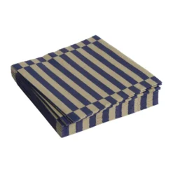Pattern Lunch Stripe servett 33x33 cm 20-pack, Dark blue-dark sand pillar