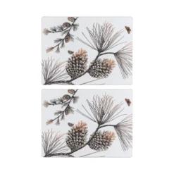 Pine Cone bordstablett 2-pack, Cotton white