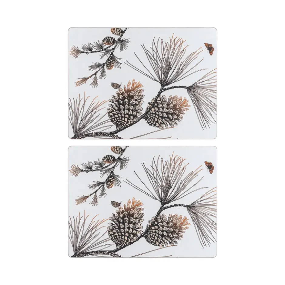 Pine Cone bordstablett 2-pack, Cotton white