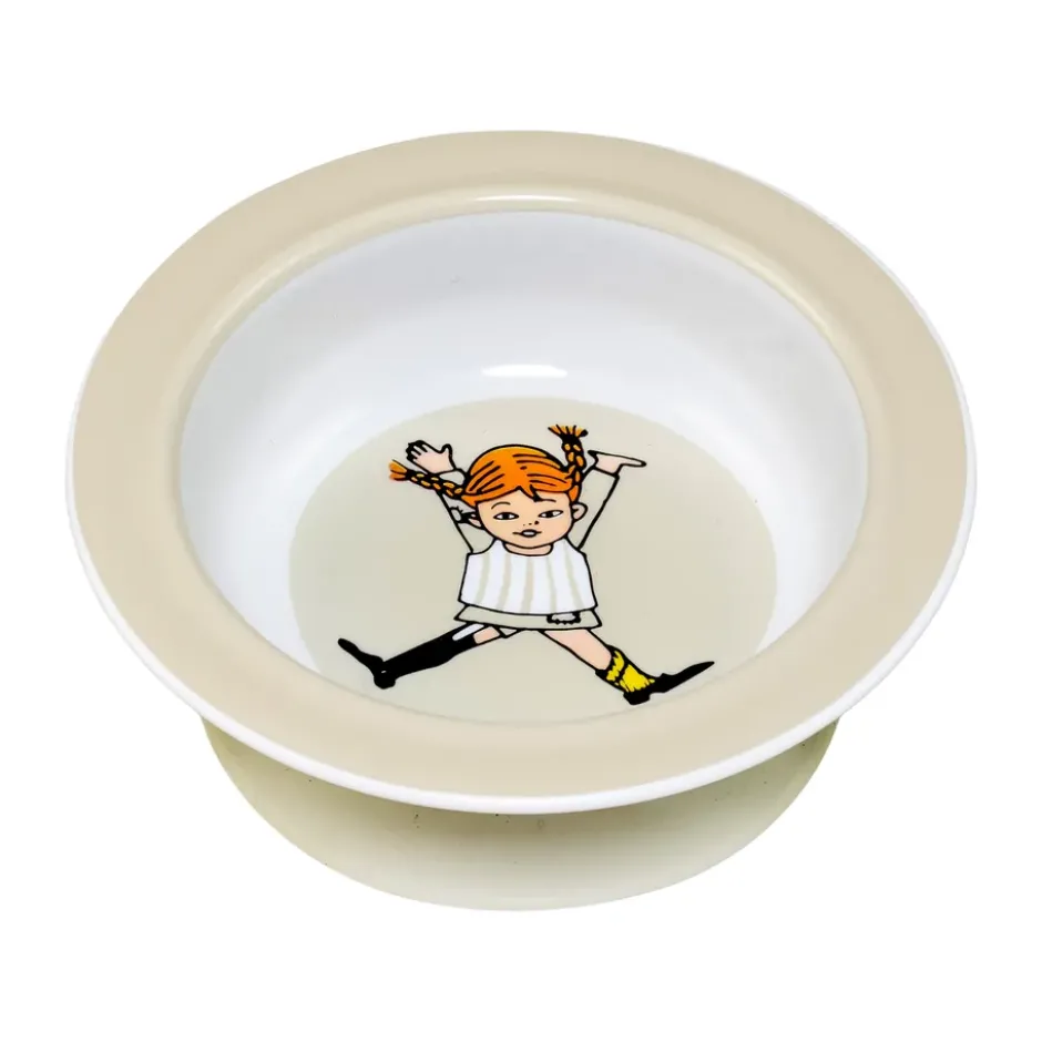 Pippi Cirkus sugkoppstallrik Ø15,5 cm, Beige