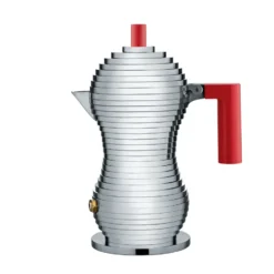 Pulcina espressobryggare 3 koppar, rött handtag