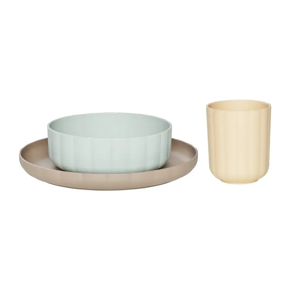 Pullo servisset 3 delar, Pale Mint-vanilla-taupe