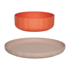 Pullo tallrik & skål 2 delar, Rose-apricot