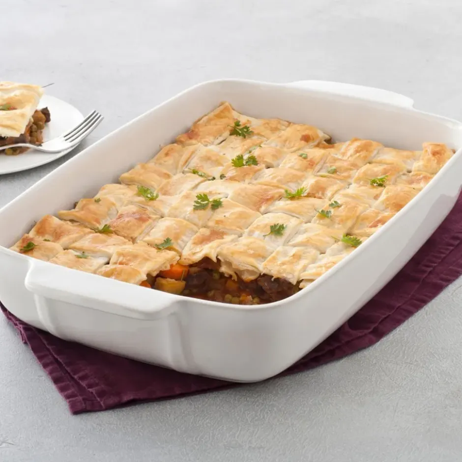 Pyrex rektangulärt fat keramik vit, 35x25 cm