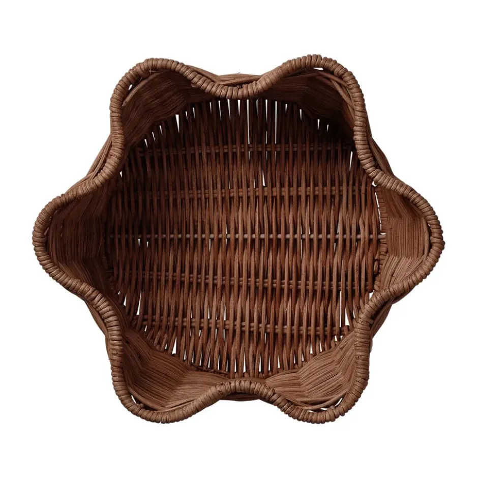 Rattan Round korg, Dark brown, 23 cm