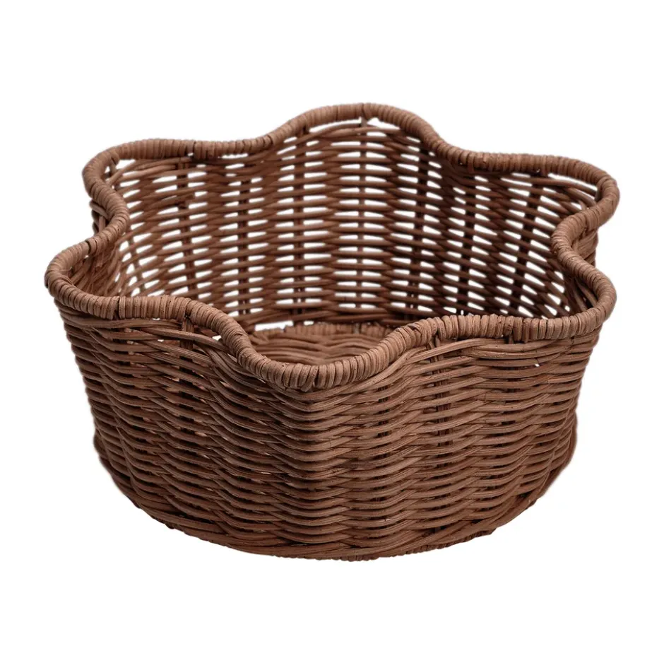 Rattan Round korg, Dark brown, 23 cm
