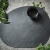 Raw bordstablett läder, Black buffalo (svart)