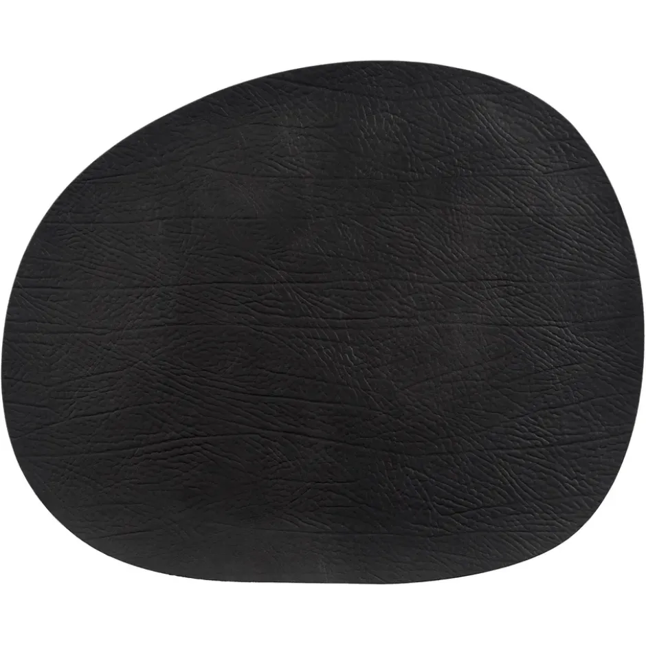 Raw bordstablett läder, Black buffalo (svart)
