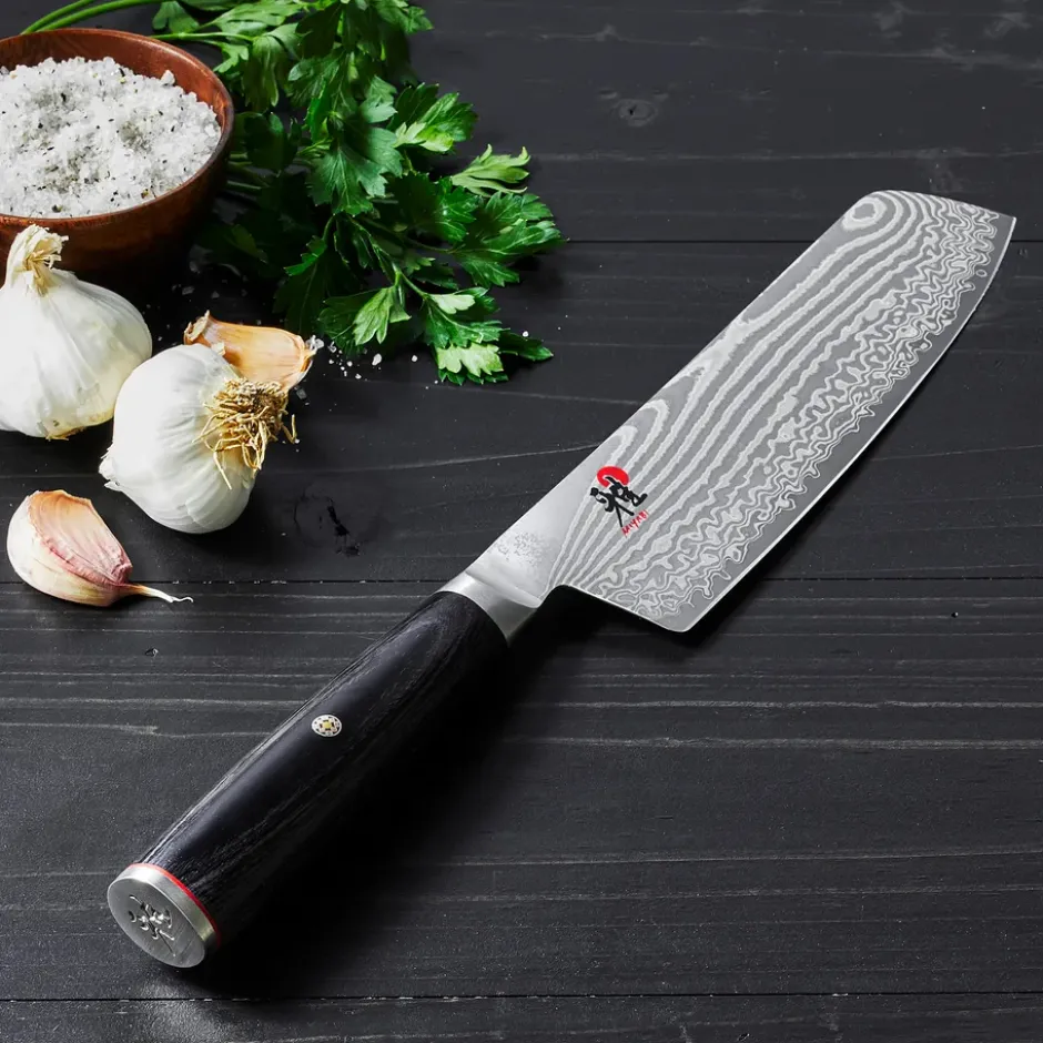 Raw 5000FCD nakiri fruktkniv rektangulär 17 cm, Damaskus-svart