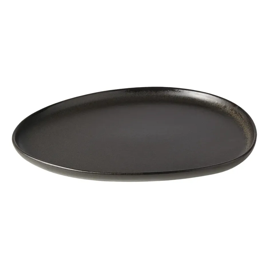 Raw Organic lunchtallrik 24x21 cm, Titanium Black