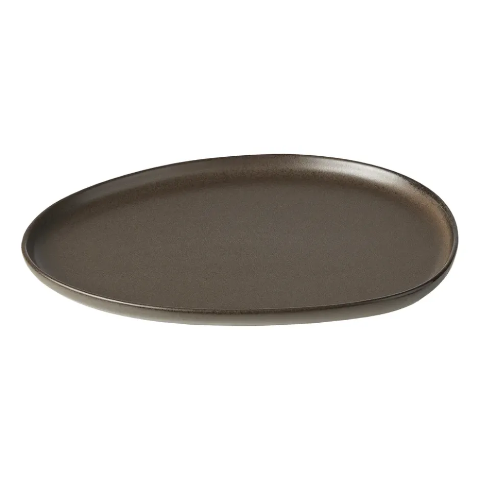 Raw Organic lunchtallrik 24x21 cm, Metallic Brown
