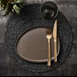 Raw Organic lunchtallrik 24x21 cm, Metallic Brown