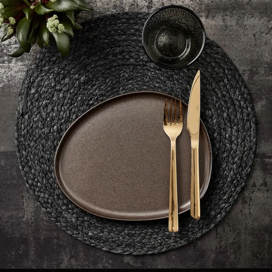 Raw Organic lunchtallrik 24x21 cm, Metallic Brown