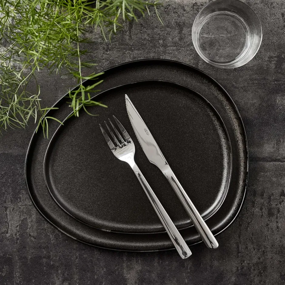 Raw Organic tallrik 29x25 cm, Titanium Black