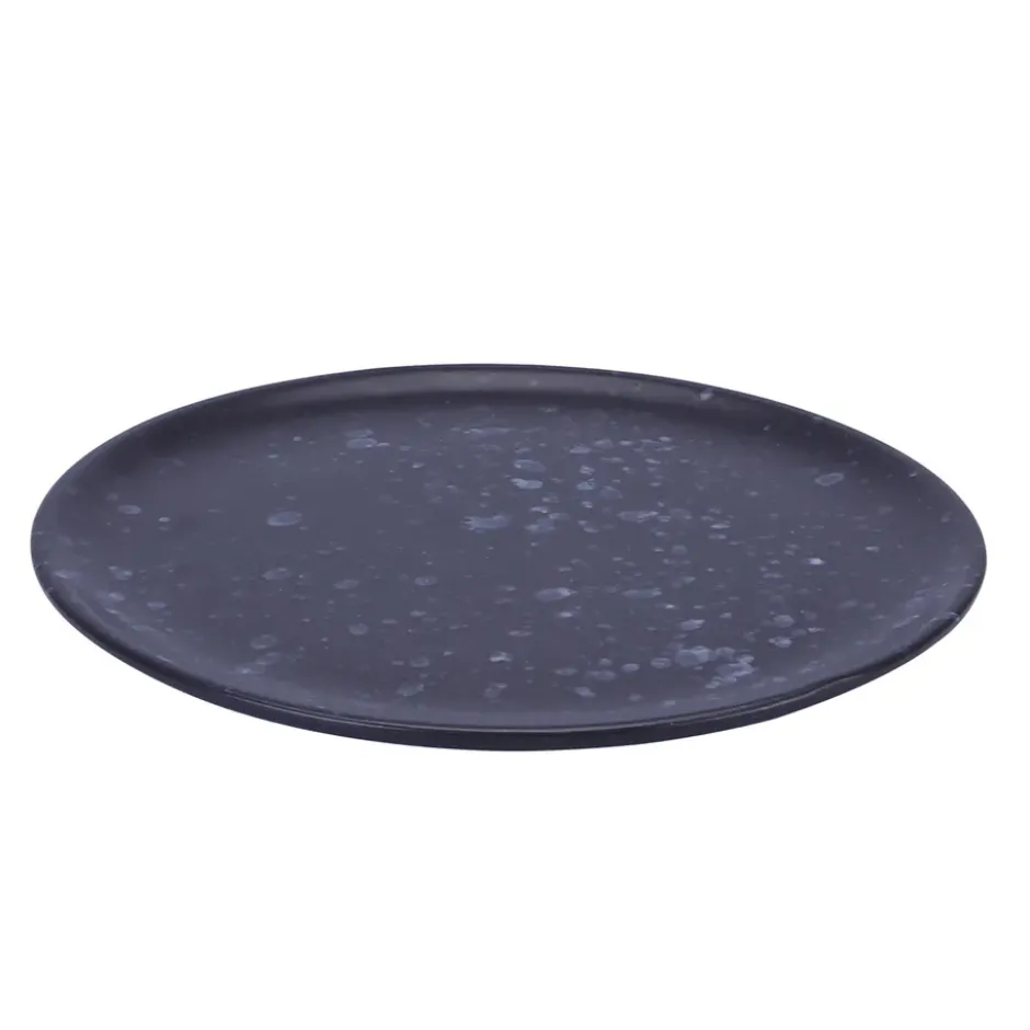 Raw tallrik Ø20 cm, svart med prickar