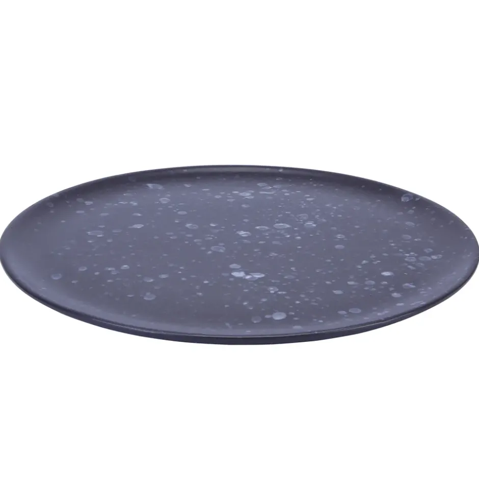 Raw tallrik Ø28 cm, svart med prickar