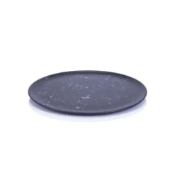 Raw tallrik 23 cm, svart med prikar
