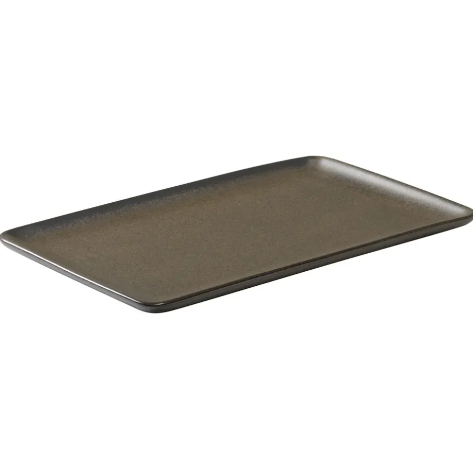 Raw tallrik 23,5x15 cm, Metallic brown
