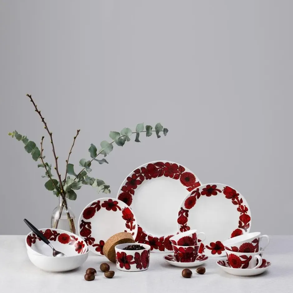 Röd Aster tallrik, Ø 18 cm