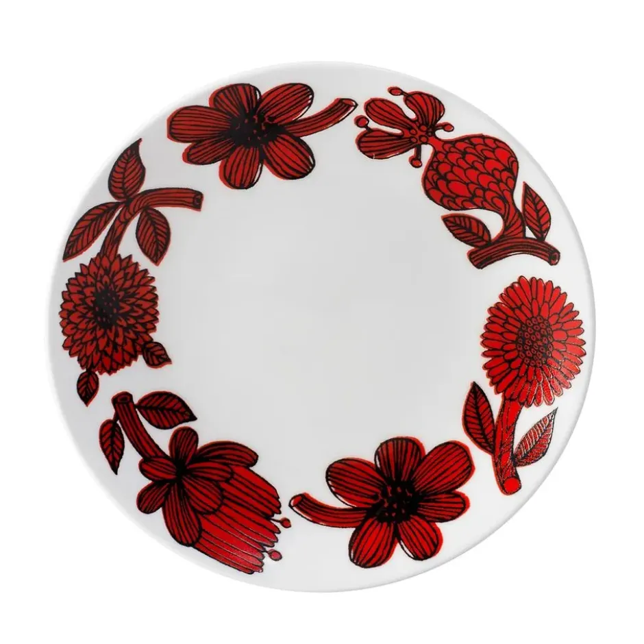 Röd Aster tallrik, Ø 18 cm