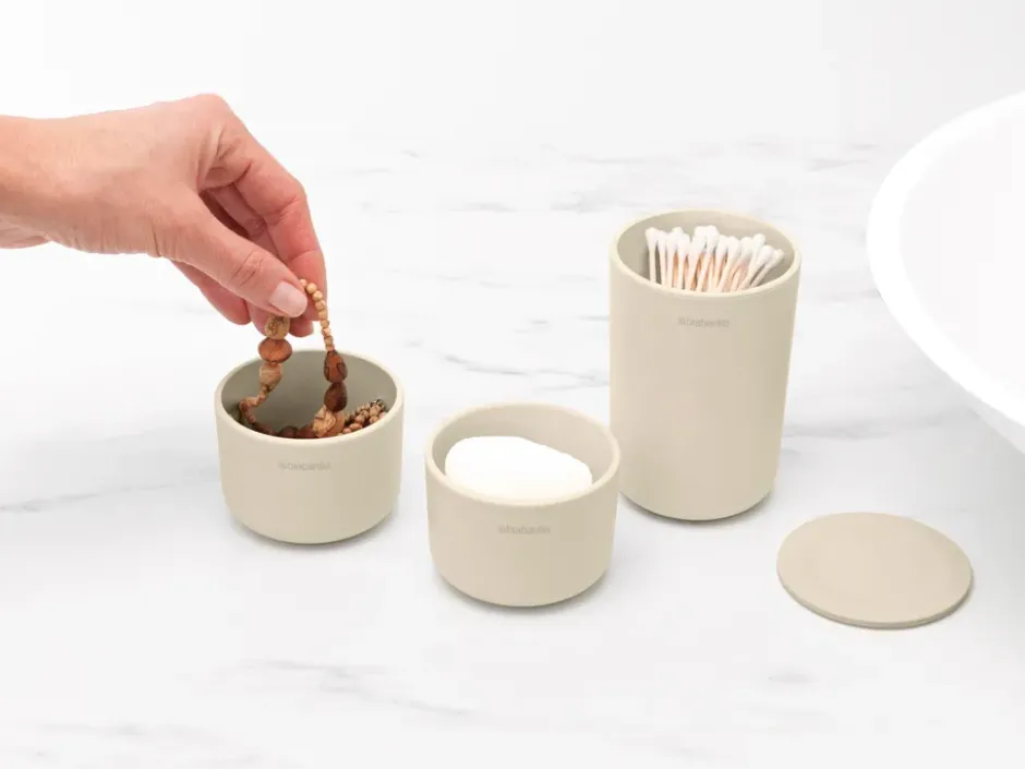 ReNew förvaringsburkar 3-pack, Soft Beige