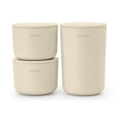 ReNew förvaringsburkar 3-pack, Soft Beige